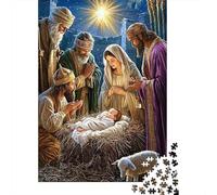Nativity Scene Painting 1000 Piece for Women & Men Nativity Scene with Three Kings Fun and Challenging Family Game Gift Idea 52x38cm 1000pcs