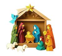 Nativity Scene Paper Craft- 17.8x17.8 cm décorations de Noël Faites à la Main, kit d'artisanat débutant, activité de Vacances de Bricolage, Projet d'art créatif | Utilisation de l'artisanat de la fêt