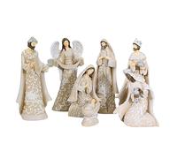 Nativity Sets Ensemble Exclusif de 7 pièces de crèche Comprenant la Sainte Famille avec Les 3 Rois et Un Ange Gloria, 19 cm