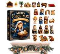 Nativitys Nativity Countdown Calendar | 2D Acrylic Mini Natvity Scene Orna | Jesus Countown Calndar Wall Decor For Window Door Wall Mantel Tree Home Church Office Niity Coutdown Fun: This Tivity