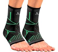 NativoDex Chevillère Entorse Renforcée - Maintien et Stabilisation de la Cheville - Prévention des Entorses - Support Sport Ajustable pour les Deux Pieds (Lot de 2)