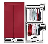 Natliedop 1000W Electric Clothes Airer Dryer, Portable Mute Heated Dryer, Household Large Capacity Folding Laundry Drying Rack (Blue and Red)