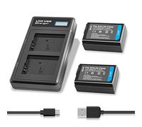 NATNO Batteries NP-FW50 2000mAh et Chargeur de Batterie pour Sony Alpha 6500 6400 6300 6000 7 7II 7R 7RII RS 7SII A7 A7II A7R A7RII A7S A7SII A6500 A6400 A6300 A6000 A7S2 NEX-3/5/7 (Pack de 2)