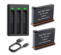 NATNO Chargeurs de Batterie pour Insta360 X3, 2 Batteries 1800mAh avec Chargeur USB Accessoires Compatible avec Insta 360 X3/ One X3 (Chargeur + 2 Batteries)