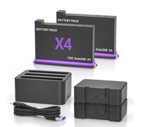 NATNO Chargeurs de Batterie pour Insta360 X4, 2 Batteries 2500mAh avec Chargeur USB Accessoires Compatible avec Insta 360 X4 Caméra (2 Batteries + Batterie Chargeur + USB Câble)