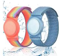 NATOSU Lot de 2 Bracelets Airtag étanches pour Enfants, Bracelet Air Tag caché en Nylon Souple, Couverture complète, Support de Suivi GPS léger, Compatible avec Airtag Band