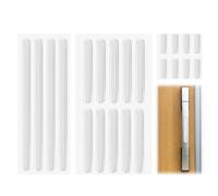 NATOSU Lot de 22 tampons élastiques, Pare-Chocs de Meubles Transparents, tampons de poignée de Porte en Silicone Autocollants, Protection Murale pour tiroirs, placards, congélateurs