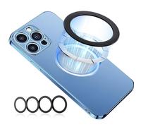 NATOSU Lot de 4 autocollants magnétiques universels pour MagSafe - Noir - Compatibles avec iPhone, iPad et Kindle