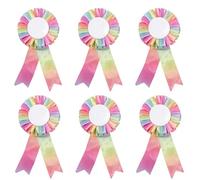 NATOSU Lot de 6 rosaces de cheval de loisirs pour nœuds arc-en-ciel gagnants pour accessoires de cheval, événements sportifs, spectacles de talents, fournitures de fête DIY