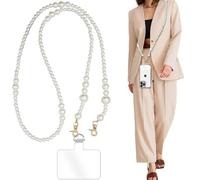 NATOSU Pearl - Chaîne de cou pour téléphone portable - Universelle - Avec patchs Tether - Compatible avec la plupart des téléphones portables