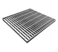 Natotela 600x600x30mm Caillebotis extérieur en Acier galvanisé,B125 Caillebotis/Grille en Acier galvanisé,Carré,sans Cadre,Maille 45/25 mm,pour Le Trottoir,l'école,Le Balcon,Le Jardin,Le Garage