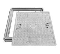 NATOTELA Cache de puits en fibre de verre avec cadre : 800 x 800 mm | Couvercle : 700 x 700 mm | Largeur de la lumière : 625 x 625 mm | Couvercle de canalisation pour trottoir, surface verte