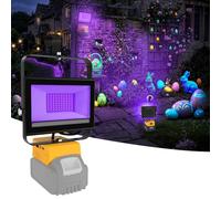 NATPOW 60W Lumière Noire Compatible avec Dewalt 18V, 395nm Lampe pour Chantier Portable avec Type C et USB, Lampe Fluorescente pour Pâques Halloween Peinture Corporelle Maquillage Fluo, Sans Batterie