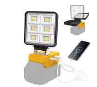 NATPOW Lampe de Chantier pour Dewalt 18V, 5200LM Projecteur, 2 Modes 6000K Lumière Portable avec Type C et USB pour Chantier, Garage, Camping, Pêche, Sans Batterie