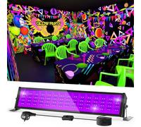 NATPOW Lumiere Noire UV 72W, 400-405nm Lampe UV Puissant, IP65 Etanche LED UV avec prise & Support Réglable à 360°, Projecteur UV pour Halloween Aquarium Peinture Corporelle Partylicht Lumiere Soiree