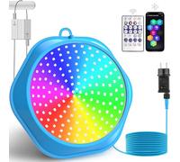 NATPOW Lumiere Piscine Submersible RGB, 6V Lampe Piscine avec Contrôle APP et Télécommande, Multicolor Bassin Éclairage Magnétique, IP68 Etanches Éclairage Led pour Fontaine, Étang