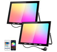 NATPOW Projecteur LED RGB Exterieur 200W, Spot de Couleur avec Application Bluetooth et Télécommande, 16 Millions Couleurs 12 Modes, IP66 Étanche Lumière Led pour Jardins, Patios, Fête, Christmas