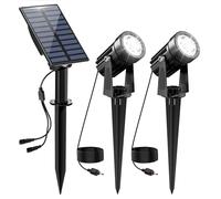 NATPOW Spot Solaire Extérieur, 2 en 1 6000K Projecteur Solaire Exterieur Puissante, Etanche IP65 Lampe Solaire Exterieur, 2 Modes Lumiere Solaire pour Jardin, Allée, Chemin, Trottoir, Terrasse