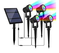 NATPOW Spot Solaire Extérieur, 6 en 1 3000K Projecteur Solaire Exterieur, Etanche IP65 Lampe Solaire Exterieur Puissante 2 Modes Lumiere Solaire avec pour Jardin, Allée, Chemin, Trottoir, Terrasse