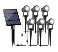 NATPOW Spot Solaire Extérieur, 6 en 1 6000K Projecteur Solaire Exterieur Puissante, Etanche IP65 Lampe Solaire Exterieur, 2 Modes Lumiere Solaire pour Jardin, Allée, Chemin, Trottoir, Terrasse