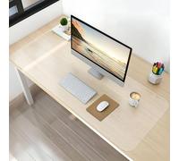 NATRKE Tapis de Bureau Transparent 100x40 cm, Grand Translucide Sous-main Bureau Transparent PVC Tapis de Protection, Antidérapant Résistant à la Chaleur Tapis de Table pour Ordinateur Bureau Maison