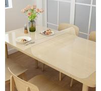 NATRKE Tapis de Bureau Transparent 120x60 cm, Grand Translucide Sous-main Bureau Transparent PVC Tapis de Protection, Antidérapant Résistant à la Chaleur Tapis de Table pour Ordinateur Bureau Maison