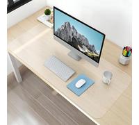 NATRKE Tapis de Bureau Transparent 90x40 cm, Grand Translucide Sous-main Bureau Transparent PVC Tapis de Protection, Antidérapant Résistant à la Chaleur Tapis de Table pour Ordinateur Bureau Maison