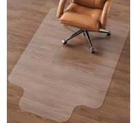 NATRKE Tapis protège-Sol pour Chaise de Bureau avec Lèvre, Forme T pour Protection de sols durs Transparent PVC en Bois de Plancher pour Bureau à Domicile, sans BPA et sans phtalate, 120 x 90 cm