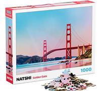 Natshi - Golden Gate - Puzzle Adulte 1000 Pièces - 70 x 50 cm - Puzzle Paysage - avec Poster & Sac Refermable - Pièces Mates & Gaufrées - Dès 14 Ans - Jeu Jouet - Cadeau Anniversaire Noël - PZ003