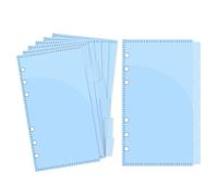 NatSumeBasics Lot de 12 intercalaires de poche A6 bleus pour classeur à 6 anneaux (bleu)