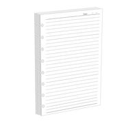 NatSumeBasics Recharge de papier ligné A5 - 100 feuilles/200 pages - Format demi-lettre - 14 x 20,8 cm - Pour 8 disques - Fournitures de bureau et scolaires - Ligne blanche