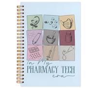 NATSUNO Blue Pharmacy Tech Cahier à spirale 14 x 21,1 cm, cadeau de pharmacien pour prise de notes, cadeau de pharmacie pour collègues, carnet médical à couverture rigide