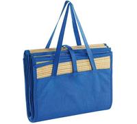 Natte de plage - PEARL - 180 x 90 cm - Fibre naturelle - Bleu - Pliable et transportable