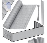 Natte pare-vue en PVC gris clair - KESSER - 120 x 300 cm - Imperméable - Résistante aux intempéries - Opaque