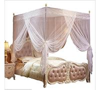 Nattey Ciel de lit à 4 coins pour filles Princesse Garçon Lit King Size Blanc