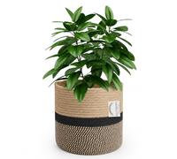 NATTHSWE Pot de Fleurs de avec Doublure, Panier à Plantes d'intérieur en Tissu pour Pots à Fleurs de 18cm Corde de Coton Jute Pot à Plantes Décoration de la Maison