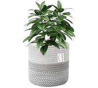 NATTHSWE Pot de Fleurs de avec Doublure, Panier à Plantes d'intérieur en Tissu pour Pots à Fleurs de 28cm Corde de Coton Jute Pot à Plantes Décoration de la Maison