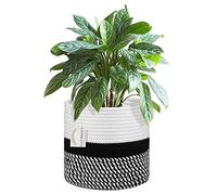 NATTHSWE Pot de Fleurs de avec Doublure, Panier à Plantes d'intérieur en Tissu pour Pots à Fleurs de 28cm Corde de Coton Jute Pot à Plantes Décoration de la Maison