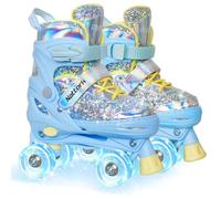 Nattork Patins à roulettes pour enfants, réglables avec 4 tailles ajustables, patins à roulettes pour filles, garçons débutants, intérieur et extérieur