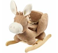 Nattou Animal à Bascule, Biche, Ceinture de Sécurité Incluse, Balancement Amusant, 100% Polyester, FanFan, Beige
