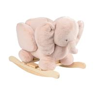 Nattou Animal à Bascule, éléphant, avec Ceinture de sécurité, balançoire Joyeuse, 100% Polyester, Fan de Fan, Vieux Rose