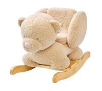 Nattou Animal à bascule en tissu doux, Ours à bascule, Avec ceinture de sécurité, Balancement joyeux, Env. 60 cm, Lapidou, Polyester/Bois, Marron