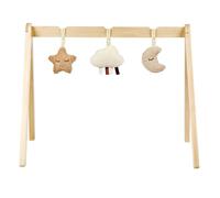 Nattou Arche en bois, étoile, nuage et lune, avec jouets et de nombreuses activités, bois/polyester, ourson, beige