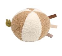 Nattou Balle d'Activités en Polyester, Ours, Balle en Peluche avec Hochet, pour Nouveau-Nés et Prématurés, ∅ 12 cm, Teddy, Blanc/Brun Clair