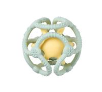 Nattou Balles en Silicone, Lot de 2, pour Saisir et Agripper, sans BPA, Ø 10 cm + 7 cm, Vegan, Silicone, Vert Pastel/Jaune