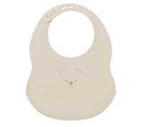 Nattou Bavoir en Silicone avec Récupérateur, Taille Réglable, Vegan, Sans BPA, Environ 20 x 27 cm, Silicone, Argile