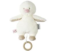 Nattou Boîte à musique bébé canard berceuse « La-Le-Lu », avec anneau, 100% polyester, fanfan, blanc