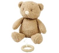 Nattou Boîte à musique bébé ours, berceuse « La-Le-Lu », avec anneau, 100% polyester, marron