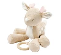 Nattou Boîte à musique, vache, berceuse « La-Le-Lu », avec anneau, polyester, fan, beige