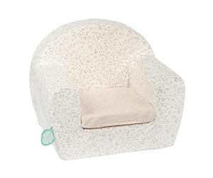 Nattou Canapé avec Motif, léopard des neiges, pour Enfants de 1,5 à 3 Ans, 40 cm, Vegan, Boris & Jungo, Blanc